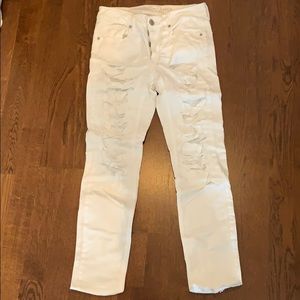 White ripped boyfriend jeans!